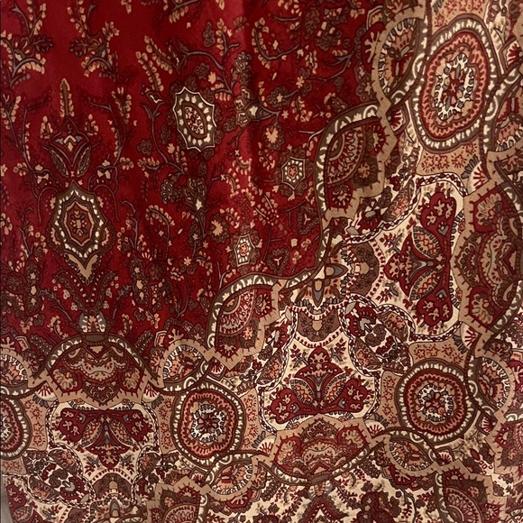 Banana Republic 100% Silk Lined Red and Brown Patterned Dress - Picture 4 of 5